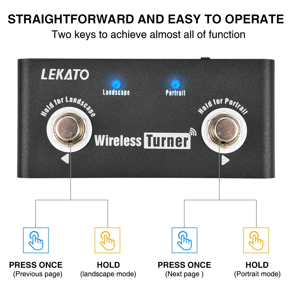 Electric Guitar Pedal Lekato Page Turner Pedal Guitar Effect Pedal Tuning Guitar Processor Wireless External Page Tuner for