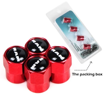 

4pcs Metal Wheel Tire Valve Caps Stem Case For Dodge RAM Car Badge Auto Accessories