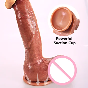 Huge Dildo For Women, Double Layer Liquid Silicone Dildo Soft Realistic Penis Vagina G-spot Stimulator Sex Toys For Adults 3