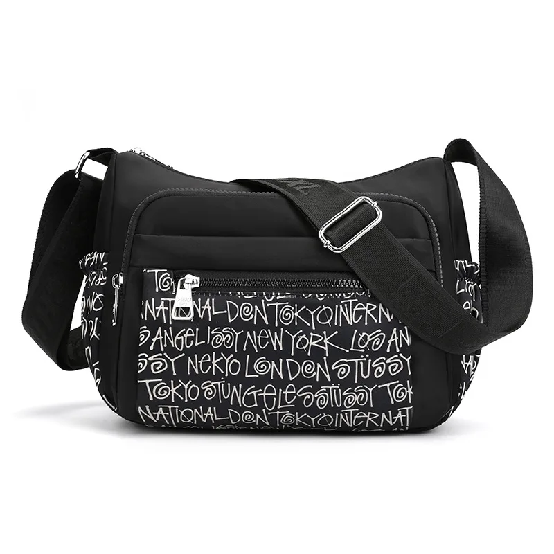 

2020 Summer Fashion Women Bag Letter Pattern Ladies Handbags Small Flap Crossbody Bags for Women Oxford Printting Shoulder Bag