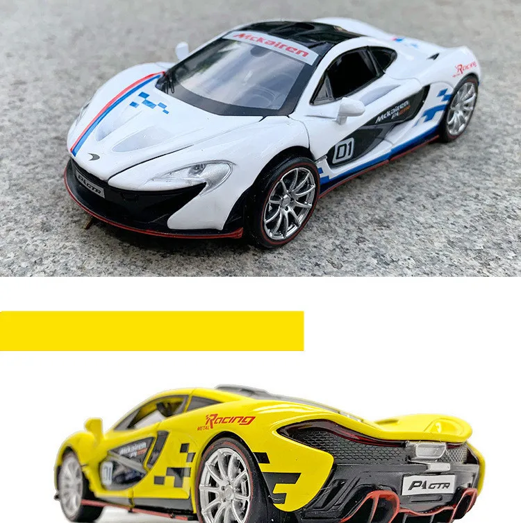 1:32 P1 Супер спортивный автомобиль сплава модель, моделирование литья звук и светильник обратно в детские игрушки подарки