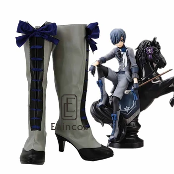 

Anime Black Butler 3 Ciel Phantomhive Cosplay Shoes Grey Boots Custom Size