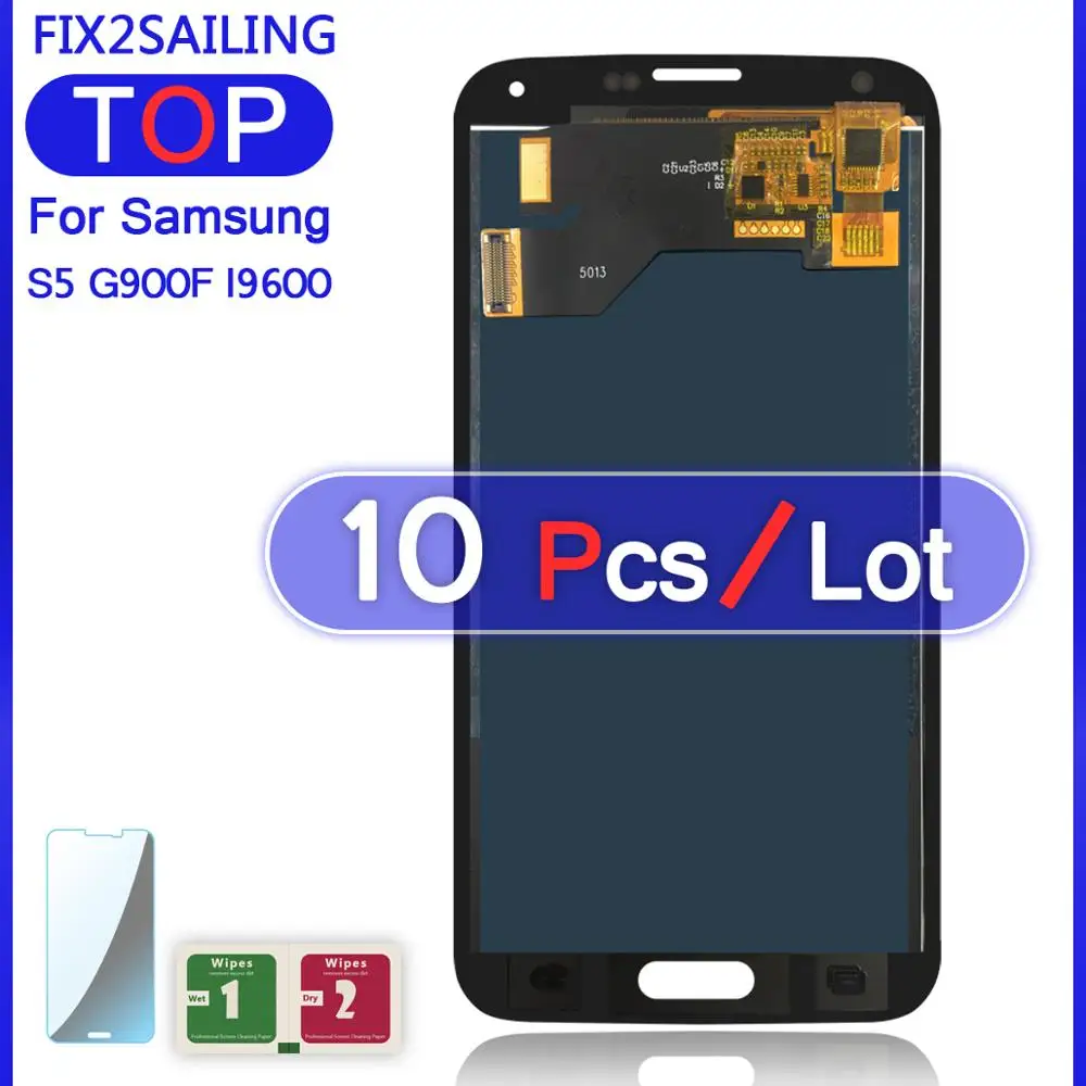 Супер ЖК-дисплей для Samsung Galaxy S5 i9600 G900F G900H 100% протестированный сенсорный экран в