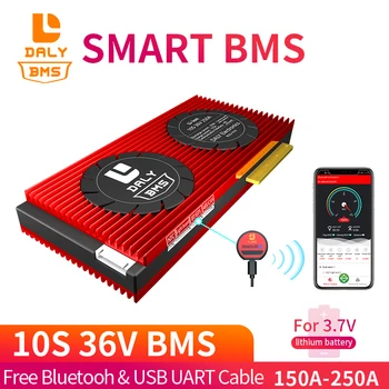 

Free Bluetooth BMS 10S 36V Li ion 150A 200A 250A 20A Li-ion Lipolymer 18650 Battery Pack PCB With Balance Supports Ebike Es