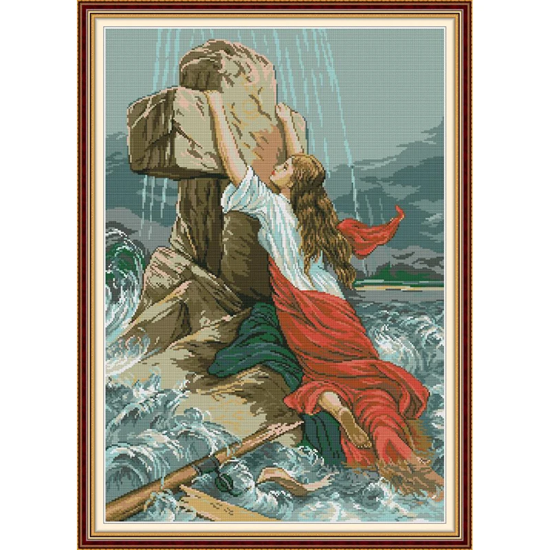 Everlasting Love Rescue Chinese Cross Stitch Kits Ecological Cotton Printed 11CT 14CT DIY Christmas Decorations For Home Wedding |