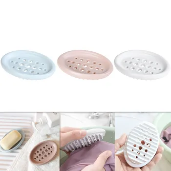 

Soap Box Silica gel Bathroom Soap Holder Dish Storage Plate Tray Bathroom Soap Holder Case Drain Rack Bathroom Gadgets