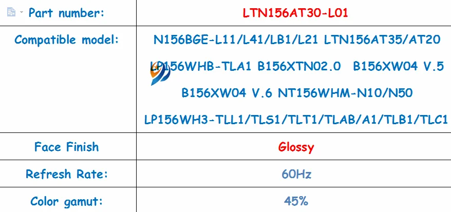 15,6 светодиодный ноутбук Экран Ltn156at30 подходит LTN156AT35/AT20 B156XW04 V5/V6 B156XTN02.0LP156WH3-TLS1/TLA1/TLE1 N156BGE-L11/L41/LB1/L21