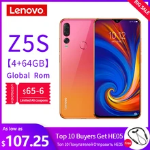 Global rom lenovo celular 6 gb 64/128 gb smartphone z5s 6.3 Polegada 2340*1080 câmera traseira 16.0mp 8.0mp 5.0mp octa core telefones(China)