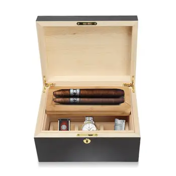 

Wooden Cigar Rolling Cigarette Cigarette Case Cigarette Machine Large Capacity Blunt Cigar Cigarette Double Layer Box With Tray
