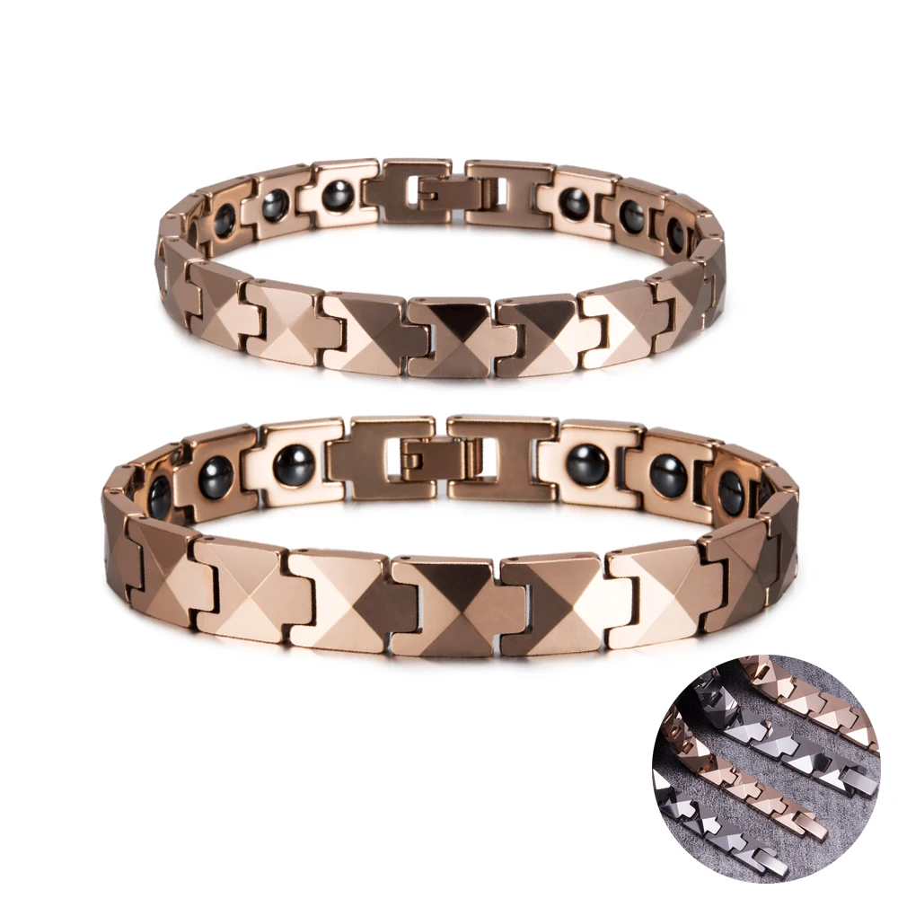 Arrow Couple Bracelets Tungsten Rose Gold Color Lovers' Health Energy Bracelet Hematite Magnetic Benefits | Украшения и