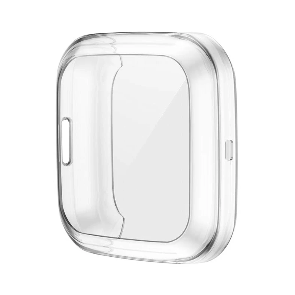 Совместим с Fitbit Versa2 полное покрытие чехол с здания Экран протектор - Цвет: Clear