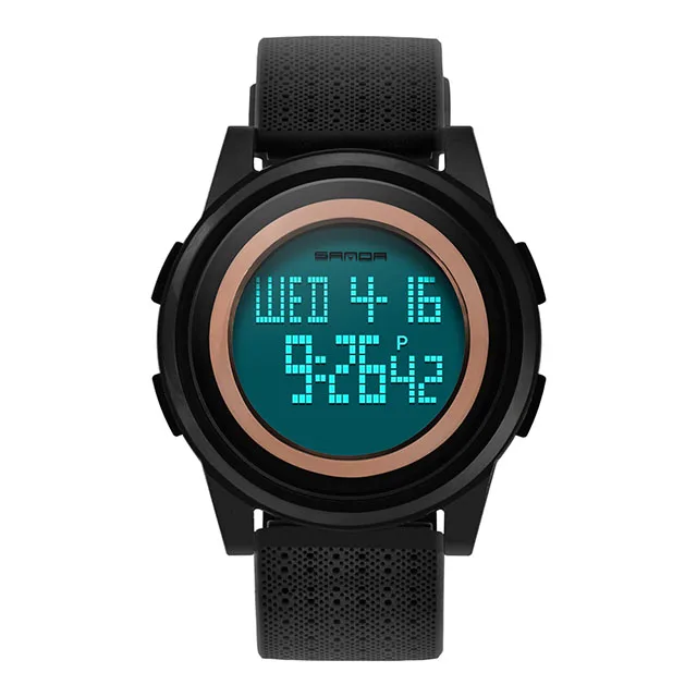 Зеленый SANDA Mode Vrouwen Sport Horloges Waterdicht 3ATM Dames Ultra Dunne светодиодный Digitale Horloge Zwemmen Duiken Hand Klok Montre Femme - Цвет: Зеленый