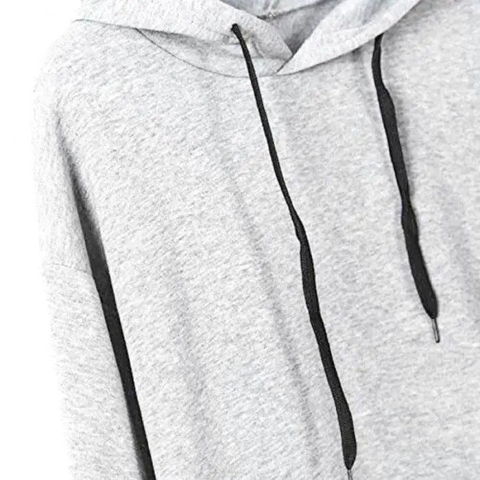 Pop Fashion Autumn Winter Women Sweatshirt With Hat Drawstring Long Sleeve Striped Splicing Hoodies Lady Girls Pullover Pop 88