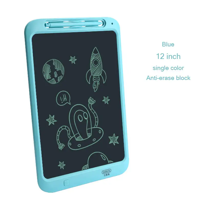 12 дюймов lcd Цифровые планшеты для рисования, игрушки для рукописного ввода, портативная доска для рисования с ручкой, обучающая игрушка для детей - Цвет: single color-blue