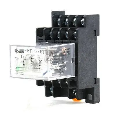 

DC 24V Coil 3PDT 11P General Purpose Power Relay LY4NJ 5A 250VAC/28VDC w Base