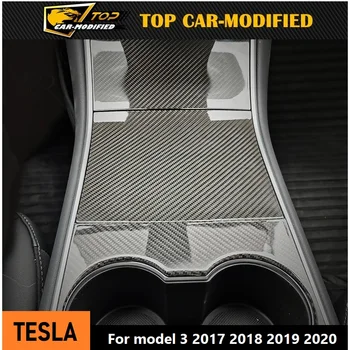 

Free shipping car modification accessories 100% carbon fiber Car central control panel protective patch for Tesla model 3 17 up