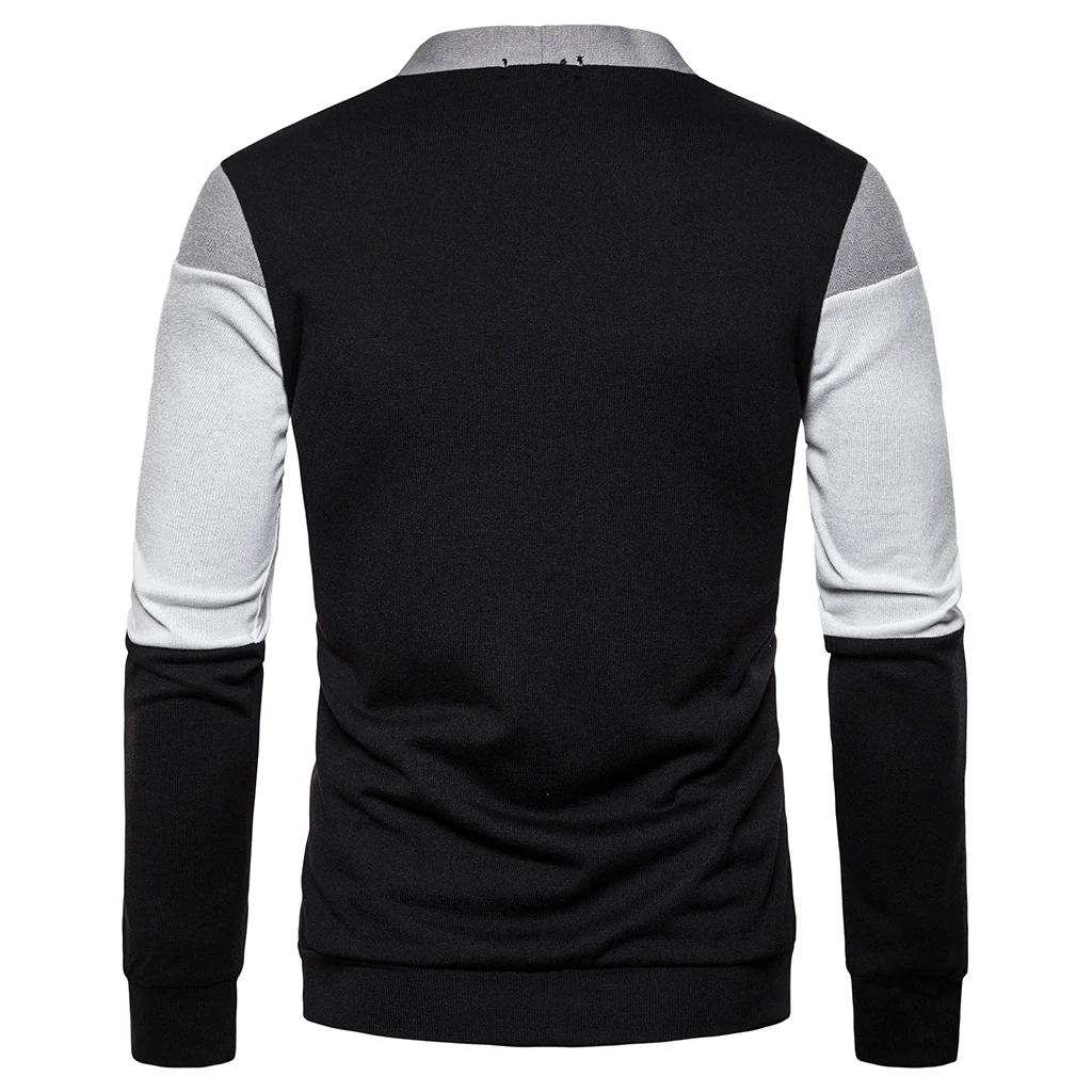 PUIMENTIUA Men button sweaters cardigans 2019 new Casual Men's Patchwork sweaters V  Neck thick sweater outerwear clothing