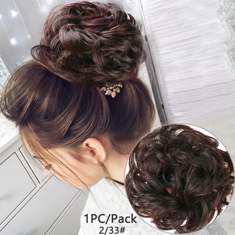 Грязный пучок волос для женщин синтетический парик шиньон наращивания кольцо