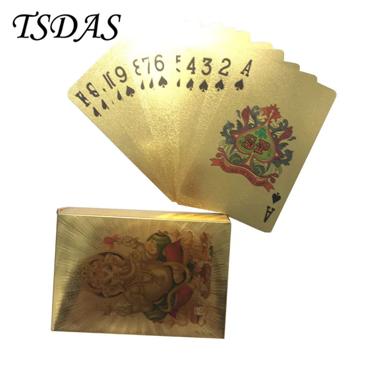 1 Набор игральные карты из индийской золотой фольги | Дом и сад
