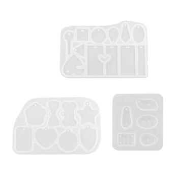 

DIY All Shape Jewelry Pendant Squrare Teardrop Oval Gemstone Pendant Resin Mold