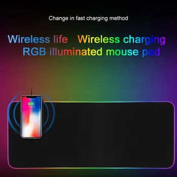 

SeenDa RGB Mouse Pad Gaming MousePad Wireless Charger 10W Fast Charging LED Large Mouse Mat USB Computer Keyboard Pads