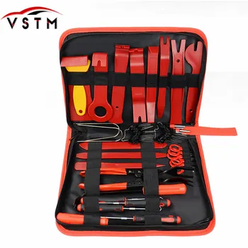 

Car Trim Removal Tools Kit Auto Panel Dash Audio Radio Removal Installer Repair Pry Tools Kit Fastener Removal with Storage bag