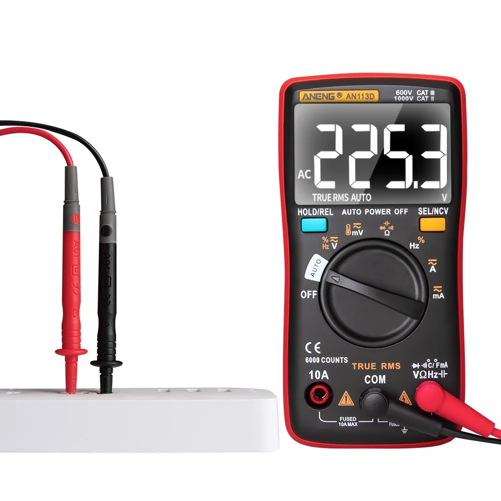 Kopen ANENG AN113D Intelligente Auto Maatregel True RMS Digitale Multimeter 6000 Telt Weerstand Diode Continuïteit Tester
