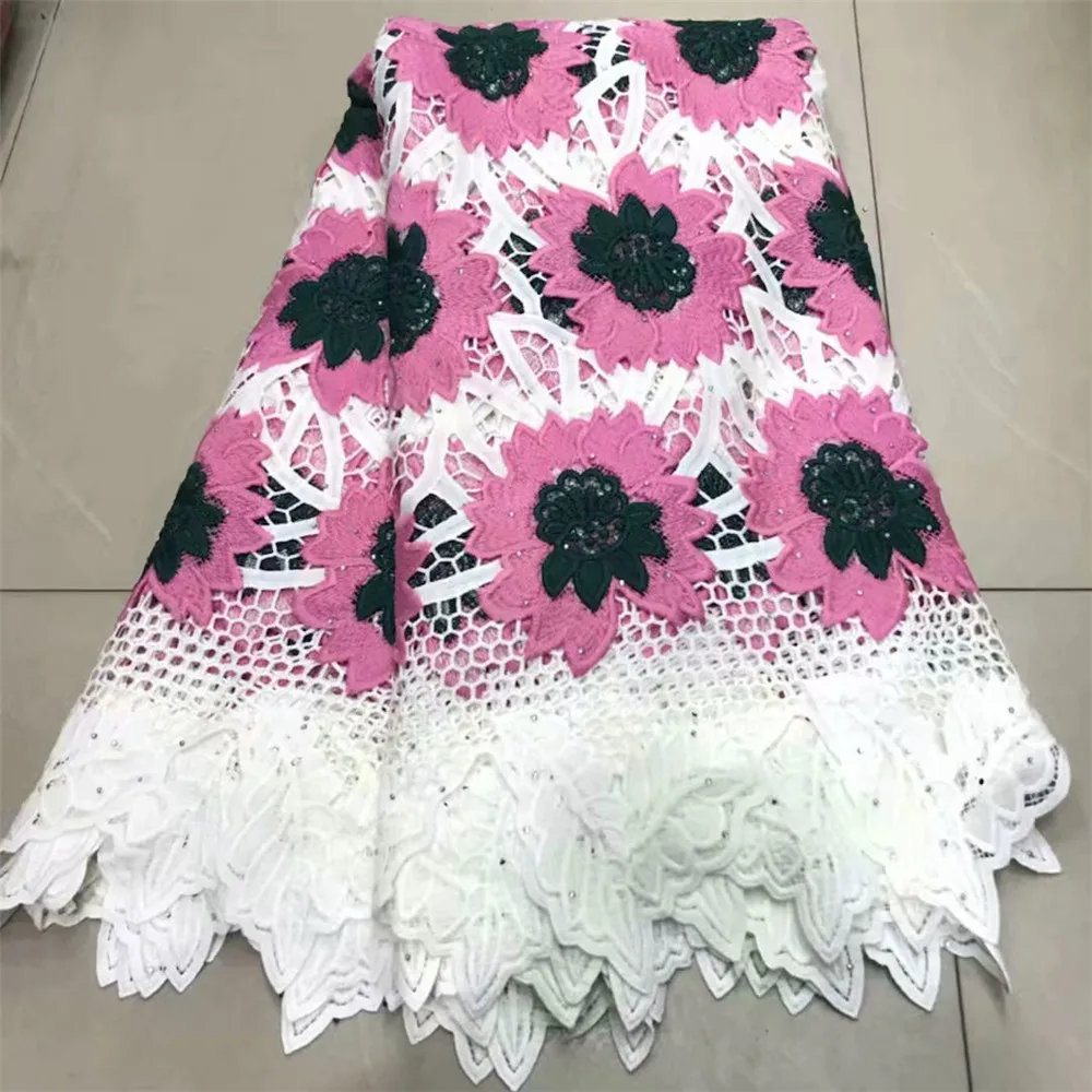 

2019 Latest French Nigerian Laces Fabrics High Quality cord African Laces Fabric Wedding African Milk Silk cord Lace