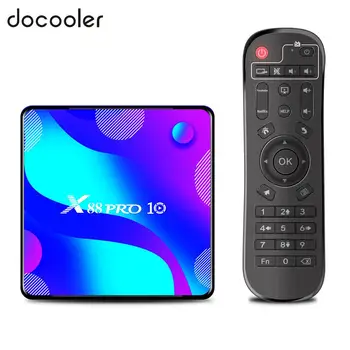 

X88 PRO 10 Android 10.0 Smart TVbox UHD 4K Media Player RK3318 4GB/128GB 2.4G/5G WiFi BT4.0 100M LAN Digital Display Set Top Box