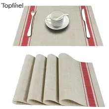 Topfinle pvc bambu plástico placemats para mesa de jantar esteira definir roupa de cama lugar esteira na cozinha utensílios de mesa almofada café chá lugar esteira(China)