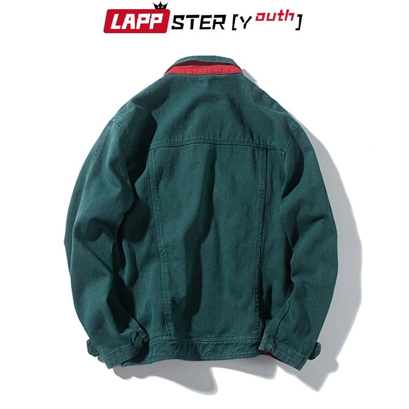 LAPPSTER уличная однотонные джинсовые куртки для мужчин джинсовые пальто осень джинсовая куртка Мужская винтажная цветная куртка-бомбер ветровка