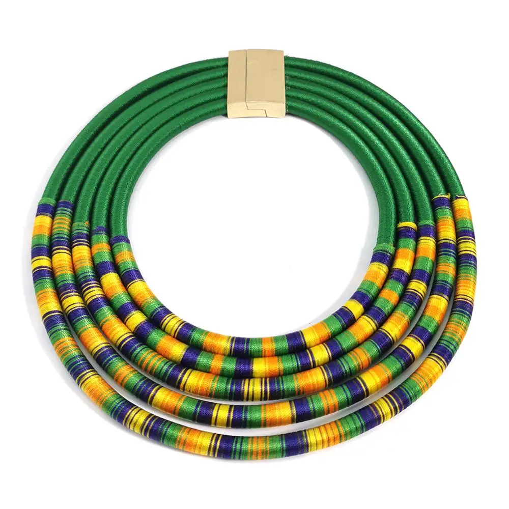 MANILAI, 6 цветов, многослойные чокеры, ожерелье s, женские макси ювелирные изделия, Массивный воротник, кнопка магнетизма, массивное ожерелье - Окраска металла: Green Necklace