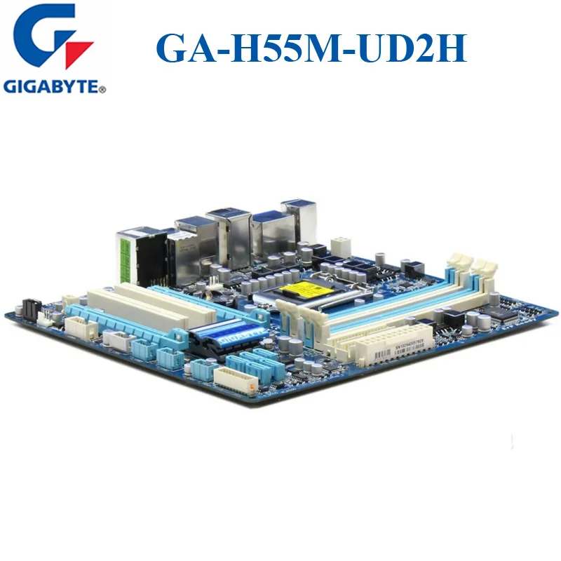 Socket LGA 1156 GIGABYTE GA-H55M-UD2H настольная материнская плата DDR3 16GB Micro ATX USB2.0 i7 i5 i3 оригинальная б/у материнская плата H55M-UD2H