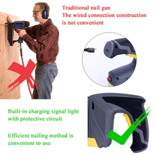 Перезаряжаемый легкий портативный домашний гвоздильщик Штапельная установка Деревообработка DIY принадлежности гвоздезабивной механизм Столярный инструмент