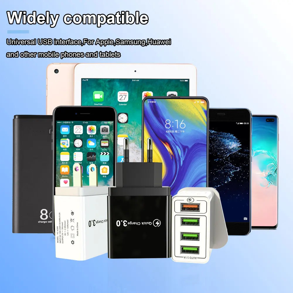 30 Вт Быстрая зарядка 5 в 3.1A QC 3,0 USB зарядное устройство для iPhone X 11pro samsung A50 A30 huawei Xiaomi Note 7 8 Быстрая зарядка настенный адаптер