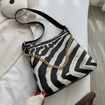 

Luxury Handbag Women Bag Designer Ladies Tote Bags For Women Vintage Leather Shoulder bag Zebra pattern Women Clutch Purse