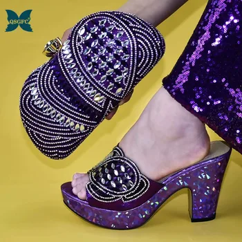 

Latest Italian New Design High Quality Italian Shoes and Bag to Match Nigerian Women Matching Shoes Bag Set