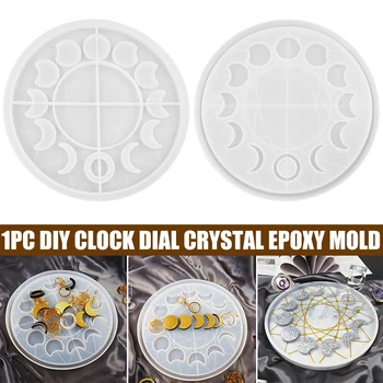 

DIY Crystal Resin Mold Epoxy Lunar Eclipse Moon Phase Ornament Silicone Mold Star Moon Clock Face Silicone Mold QP2