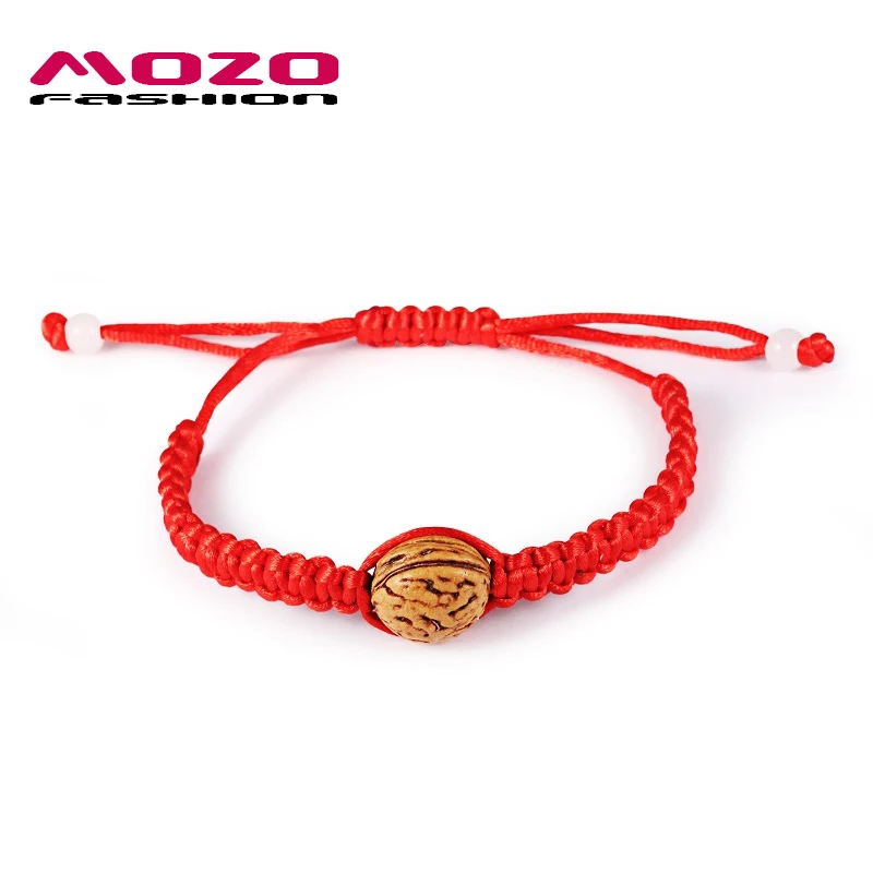 Fashion Unisex Jewelry Chinese Style Classic Walnut Design Handmade Red Braided Rope Men Women Hand Strap Charm Bracelet MHS006 | Украшения