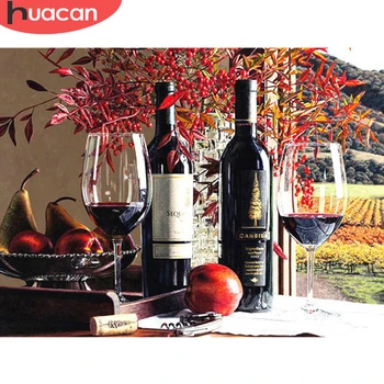 

HUACAN Diamond Painting 5d Red Wine Full Square Drill Diamond Embroidery Landscape Mosaic Picture Home Decor Handmade Gift