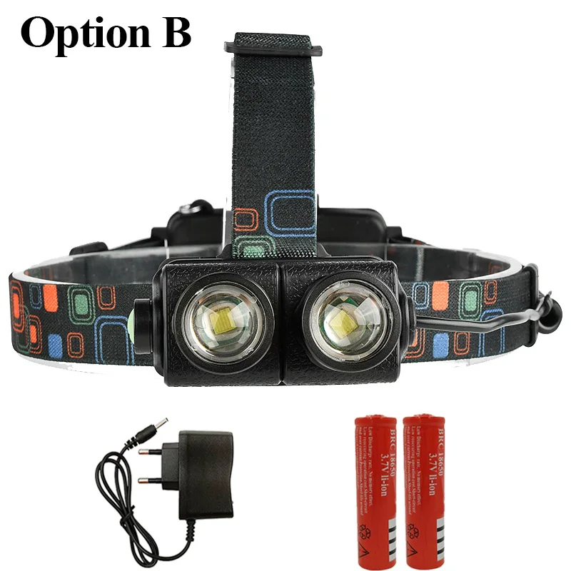 Option B Litwod z202602 2 шт. CREE XM-L T6 светодиодный головной фонарь вспышка светильник Lanterna 4 модели светодиодный головной светильник налобный фонарь для кемпинга светильник - Испускаемый цвет: Option B