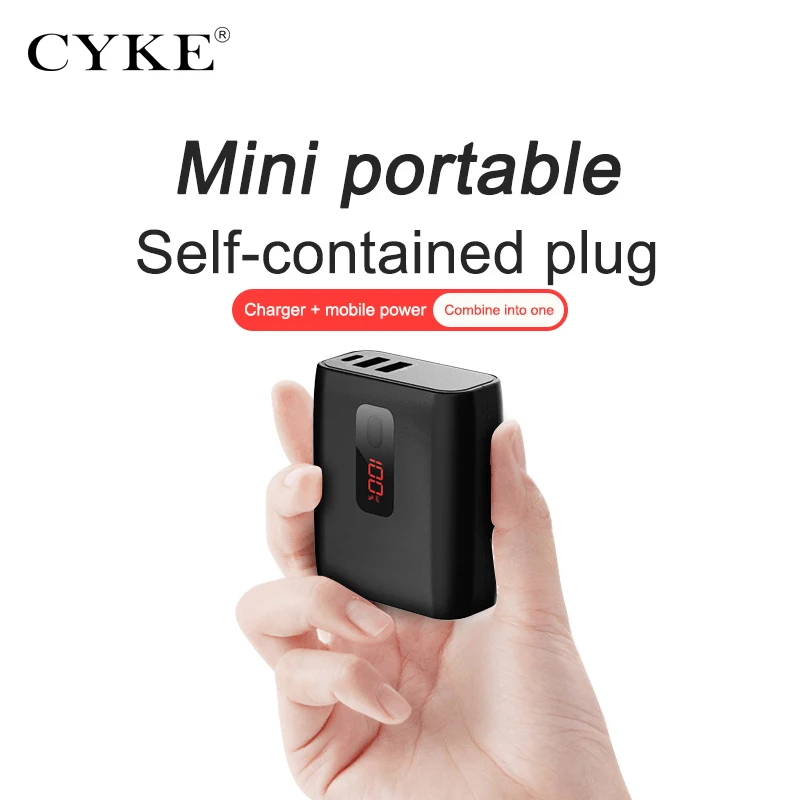 CYKE Mobile power charging head two in one multi-function self-contained plug digital display power