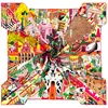 POBING Manual Hand Rolled Twill Silk Scarf Women Animals Kingdom Square Scarves Echarpes Foulards Femme Wrap Bandana Hijab 90CM 2