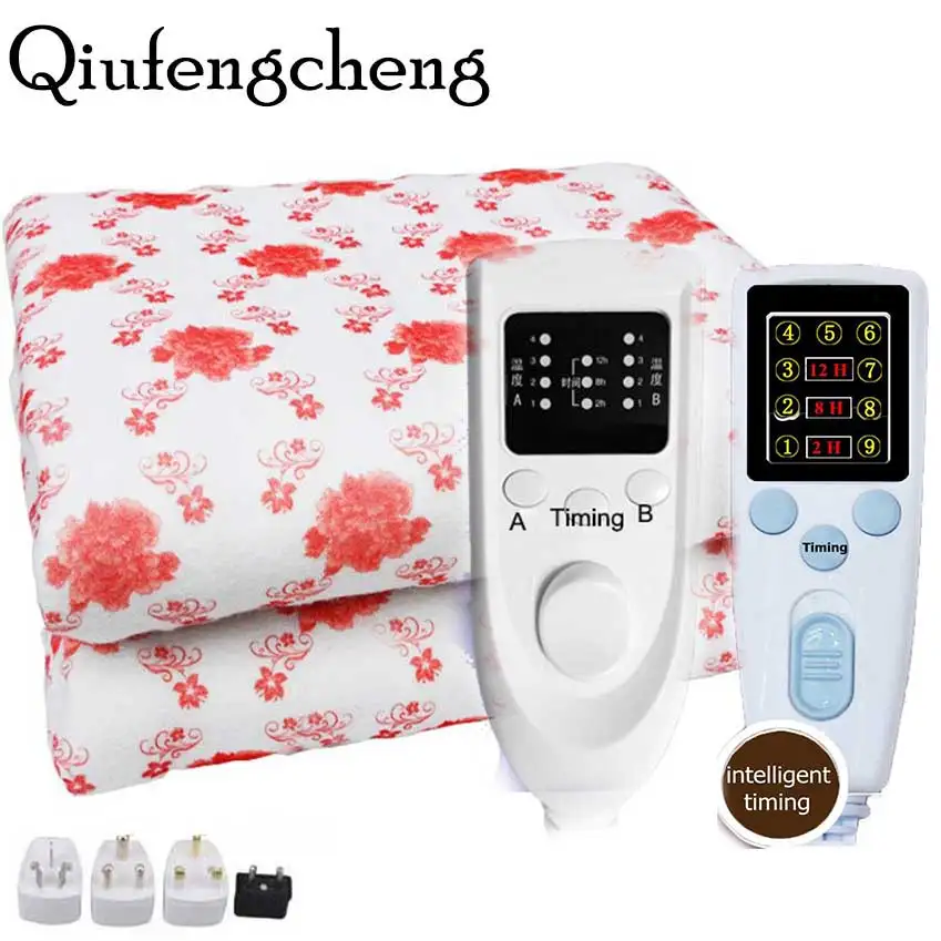

220V blanket Plush Heated Blanket Temperature Timing Control Electric Blanket Electric Mat Body Warmer Heater for Winter
