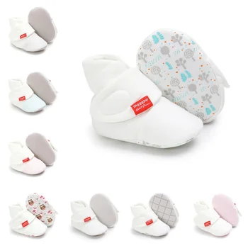 

Newborn Baby First Walkers Casual Shoes Winter Baby Girl Cotton Boots Casual Solid Print Shoes Cute Non-slip Soft Sole Shoe