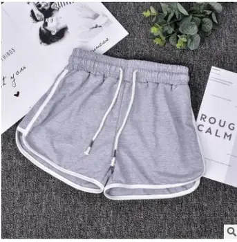 

2019 Oversize recreational sports shorts women's summer loose contrast color leggings outside wear fitness run