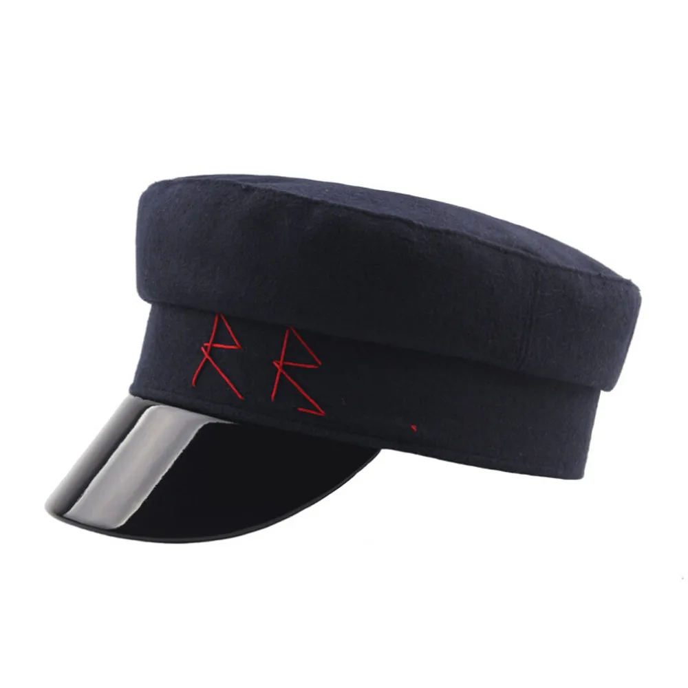Unisex Vintage Leather stitching wool women hat autumn and winter warm Twill Cotton Baseball Cap casual wild warm female cap