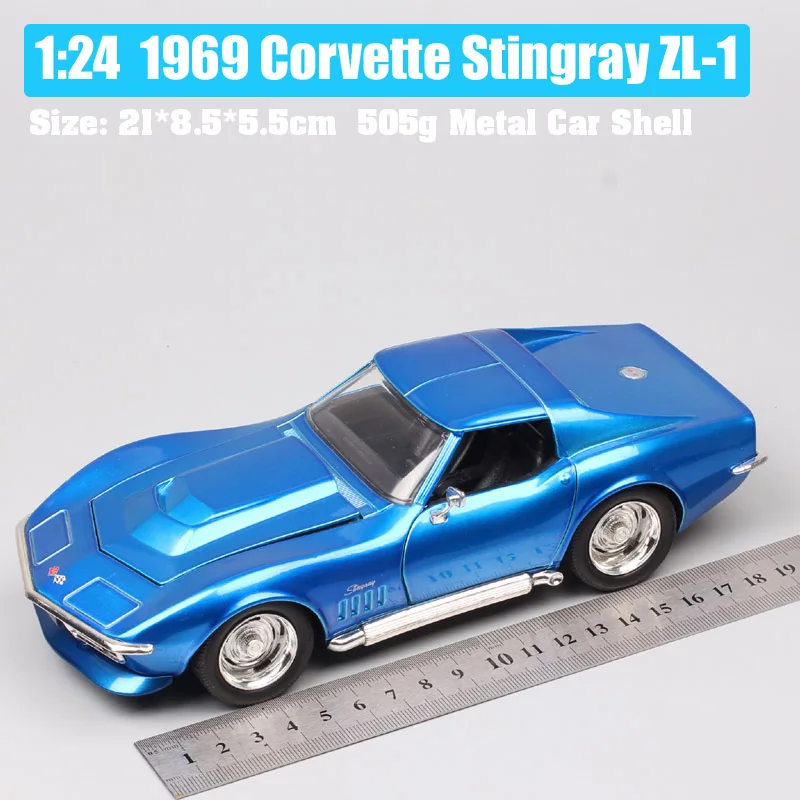 Jada 1/24 масштаб классика 1969 Chevrolet Corvette Stingray ZL1 chevy vette металлические Литые и игрушечные автомобили модели автомобилей коллекции