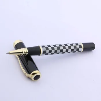 

JINHAO 500 golden Black and white checkerboard lattice metal Trim Rollerball Pen