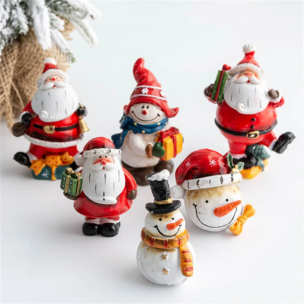 Santa Claus Christmas Snowman Desktop Ornaments Decorations For Home Elk Tree Decor 2021 Navidad Natal Gift  Дом и | Figurines  Miniatures -1005003219134619